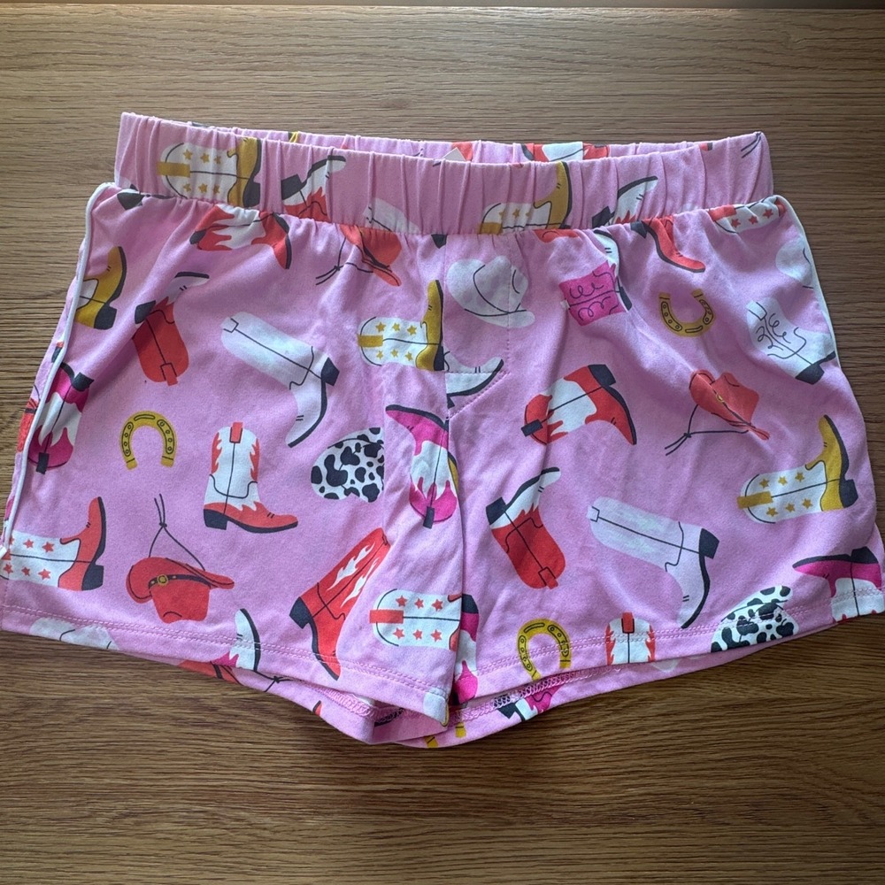 Art Class Girls Pink Western Cowboy Boot Pajama Shorts XL 14 NWT 8LRZ5L
